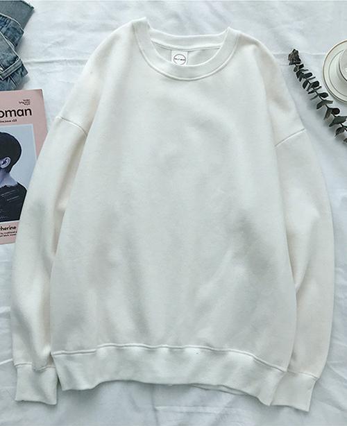 Áo Sweater trơn màu trắng