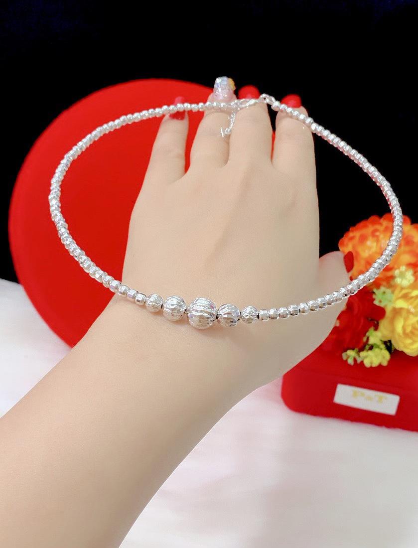 Kiềng cổ bi mạ bạch kim cao cấp E261