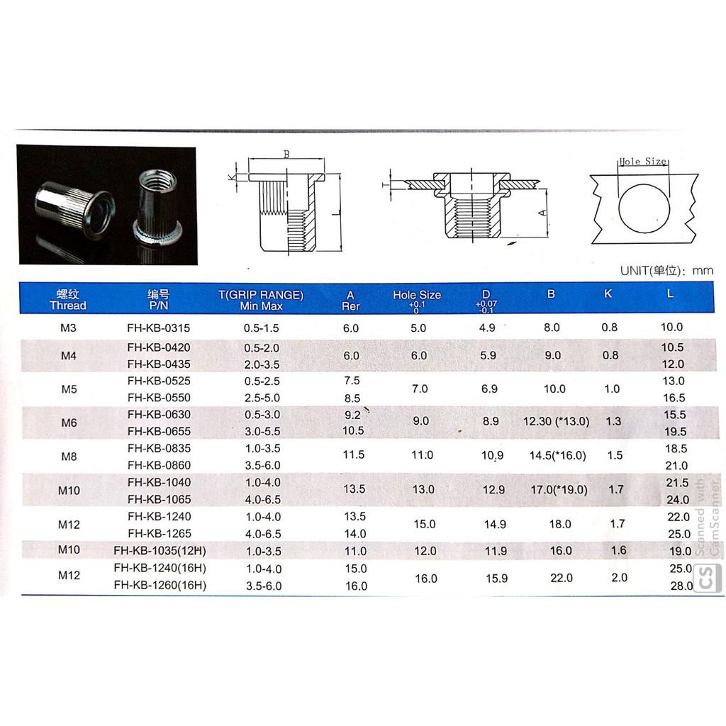 Combo 100c Ốc tán rút M8