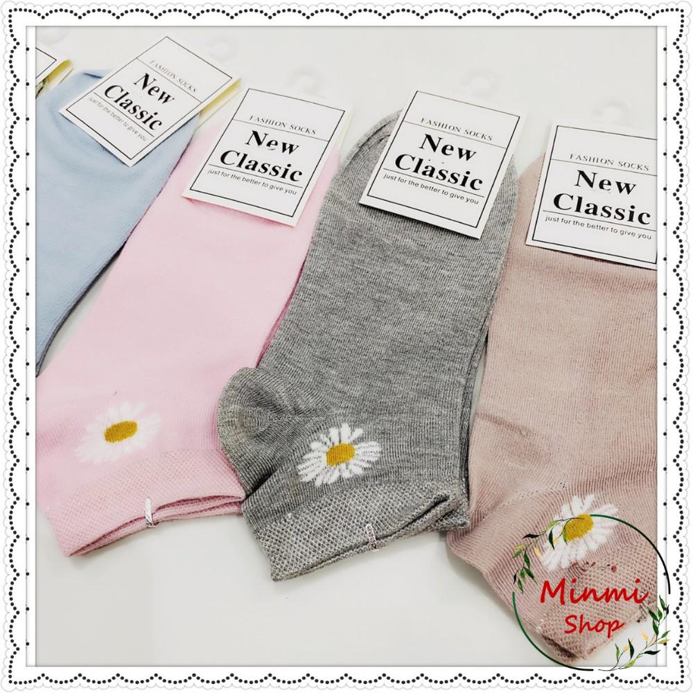 COMBO 3 Vớ Lười Nữ Cổ Ngắn Họa Tiết Hoa Cúc Trái Tim Xinh Xắn Vớ Giày Sneaker Bata Thể Thao Hàng Loại 1