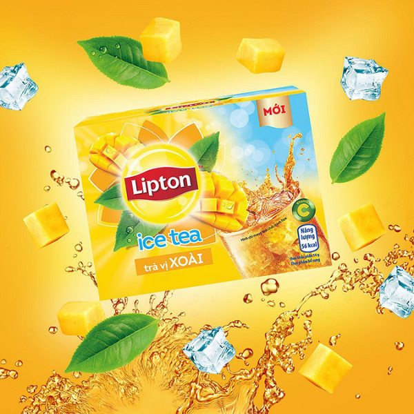 Hộp 16 Gói Trà Hòa Tan Lipton Ice Tea Vị Xoài 14g/gói