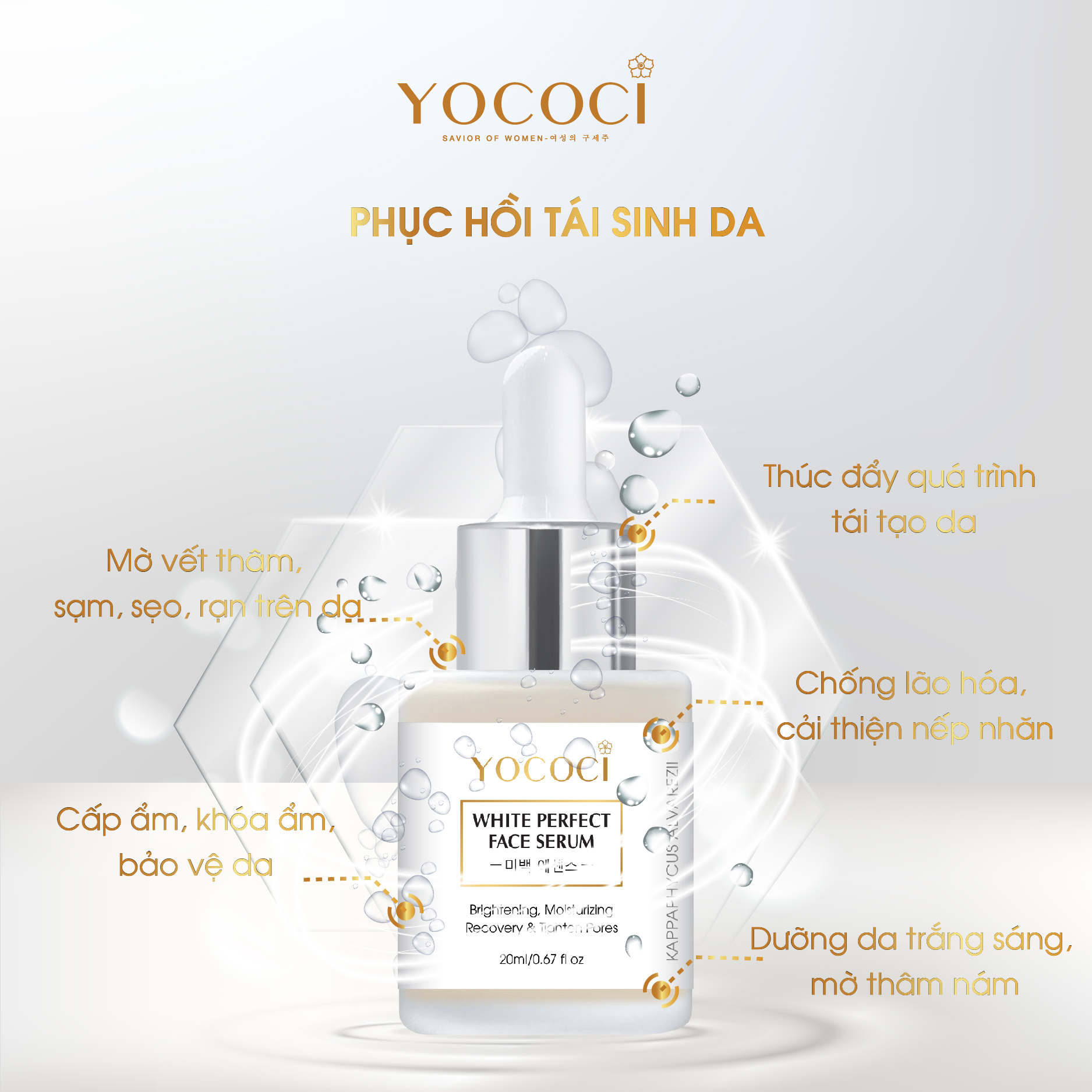 Bộ 4 sản phẩm Yococi (Kem Chống Nắng 50g + Kem Face 20g + Serum 20ml + Gel Chấm Mụn 15g )