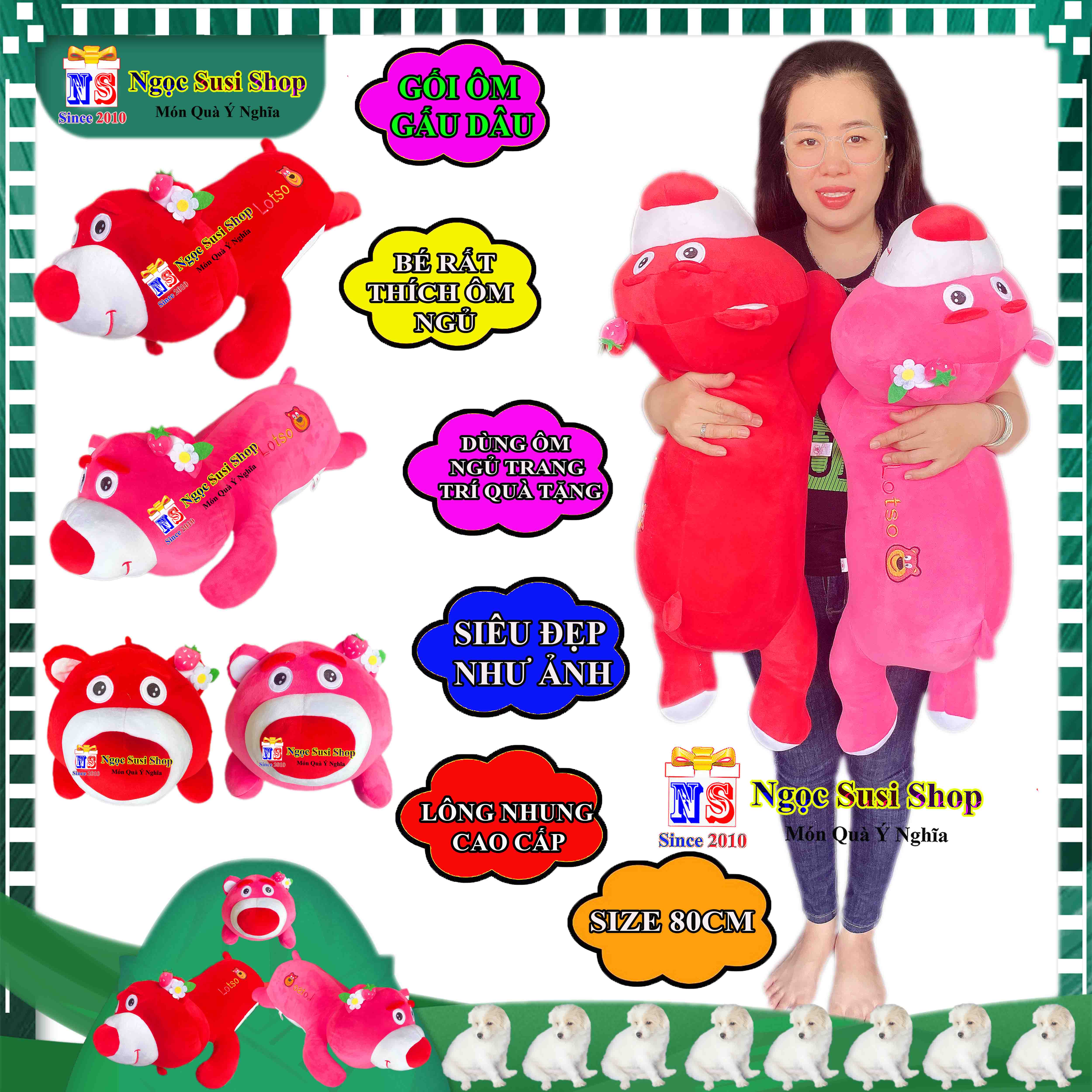 GẤU BÔNG GẤU DÂU SIÊU TO KHỔNG LỒ SIÊU MỊN DÙNG ÔM NGỦ TRANG TRÍ QUÀ TẶNG