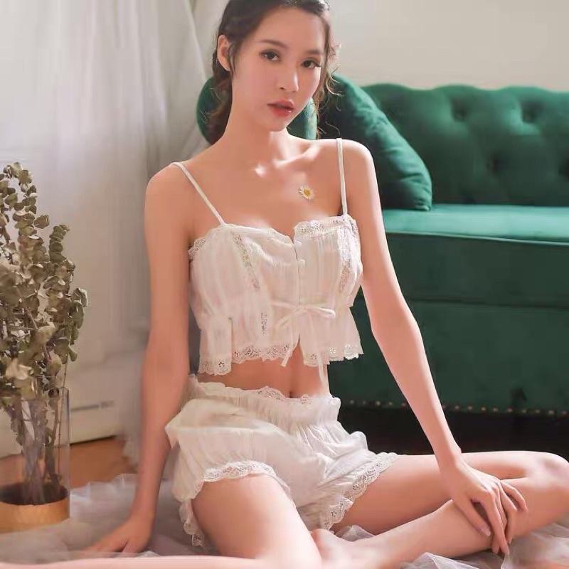 Đồ ngủ sexy 2 dây ren phong cách Loli ST56
