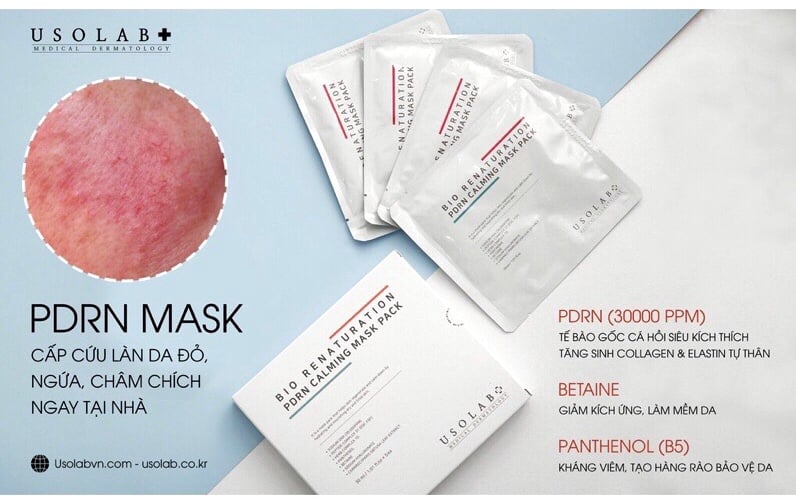Mặt nạ tái tạo da Usolab Bio Renaturation PDRN Calming Mask