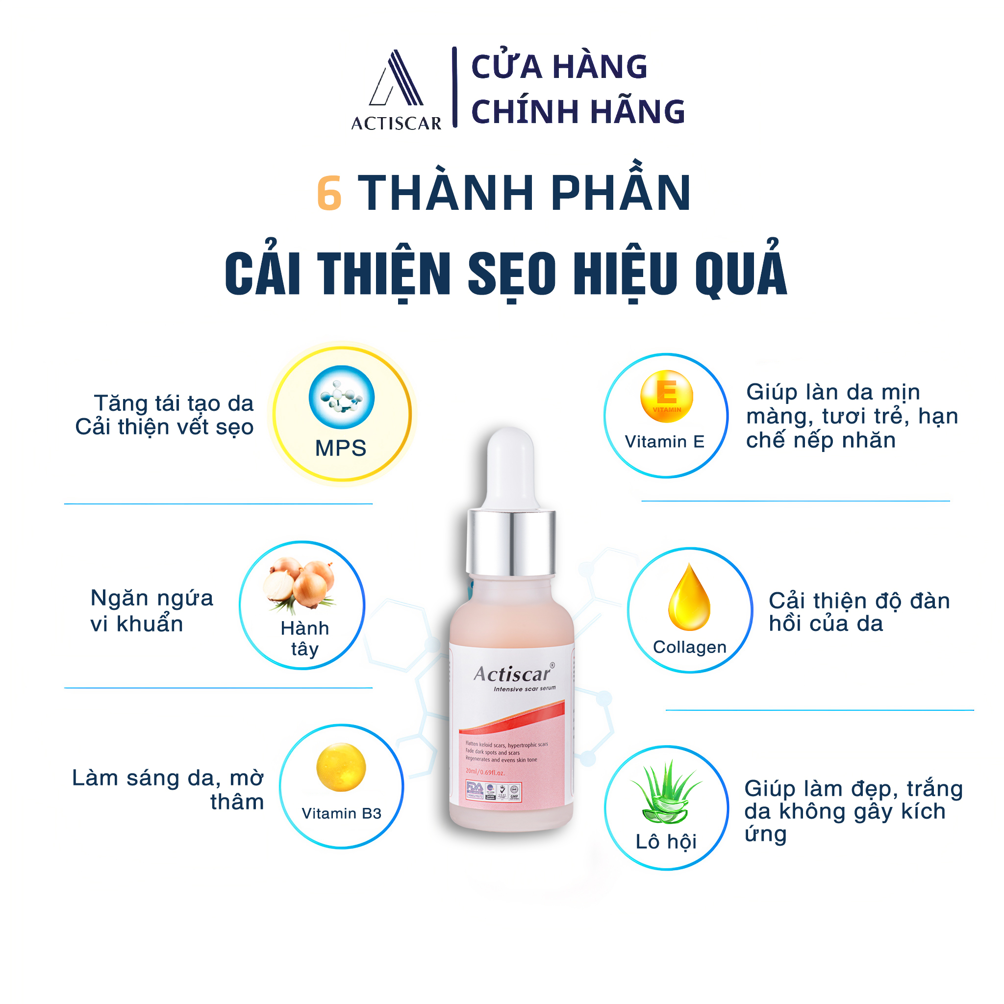 Serum Xóa Sẹo Lồi, Sẹo Phì Đại Actiscar 20ml