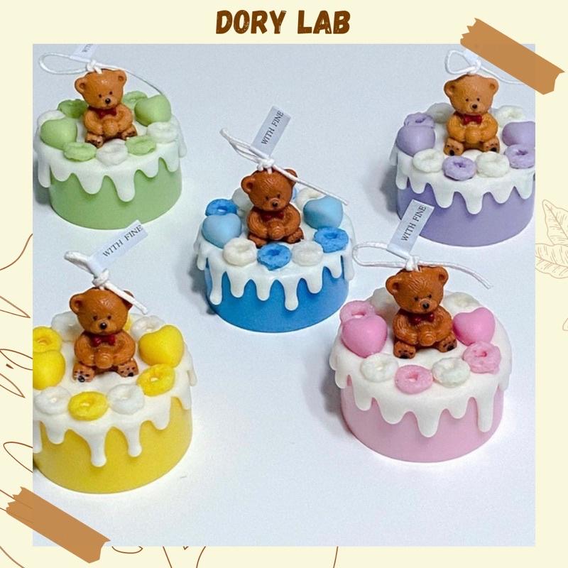 Nến Thơm Bánh Kem Gấu Con Handmade Không Khói - Dory Lab