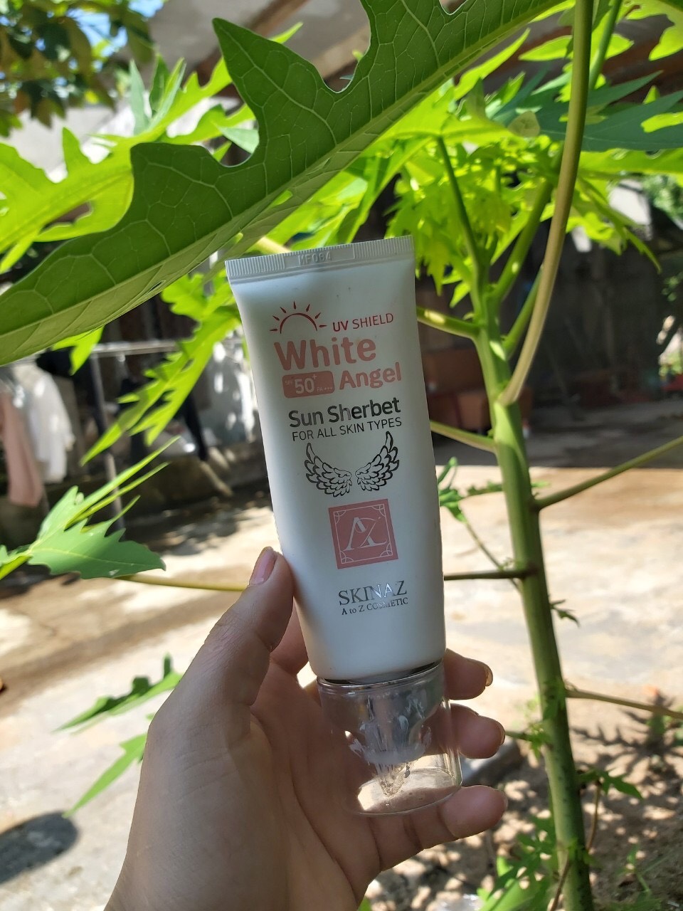 Kem Chống Nắng Skinaz Hàn Quốc (White Angel Sun Sherbet) SPF 50 + mẫu mới 2020 (70ml)