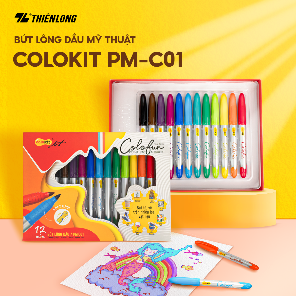 Bút lông dầu mỹ thuật Thiên Long Colokit PM-C01