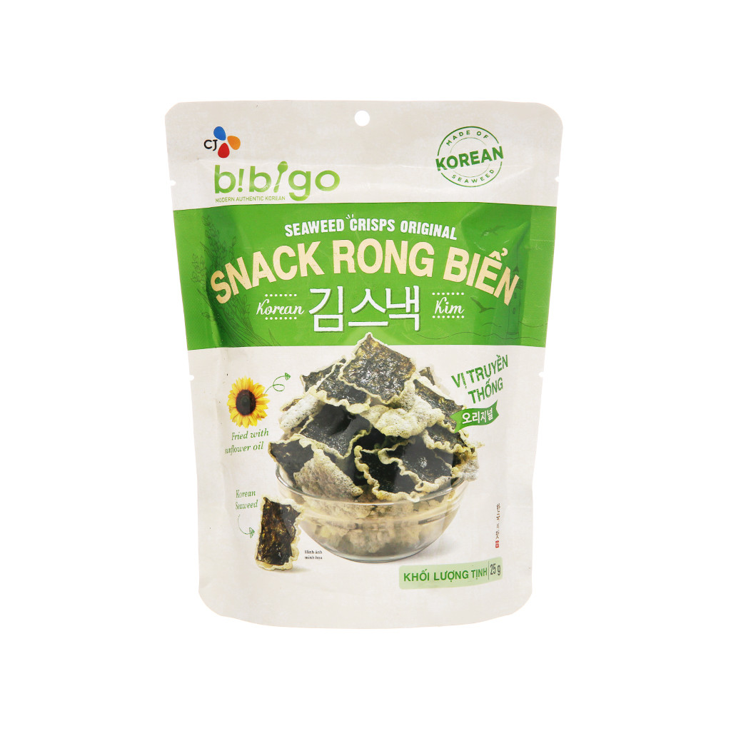 Snack rong biển vị truyền thống CJ Bibigo gói 25g