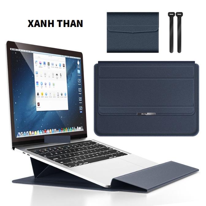 Bao da PU đựng laptop cao cấp, kiêm kê tản nhiệt, tặng kèm túi phụ kiện xinh xắn