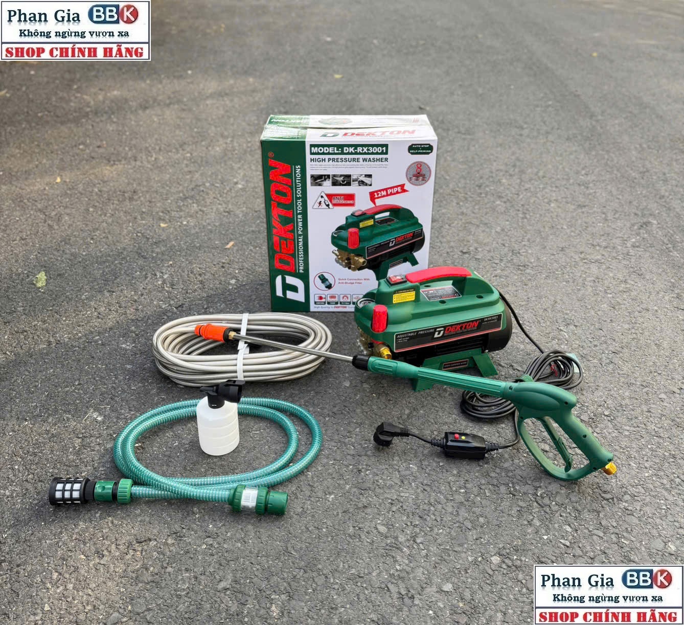 Máy Rửa Xe Gia Đình DEKTON DK-RX3001 Công suất lớn 1350w – Áp Lực Mạnh, Bền Bỉ Bảo hành 1 năm - Thế Hệ Mới