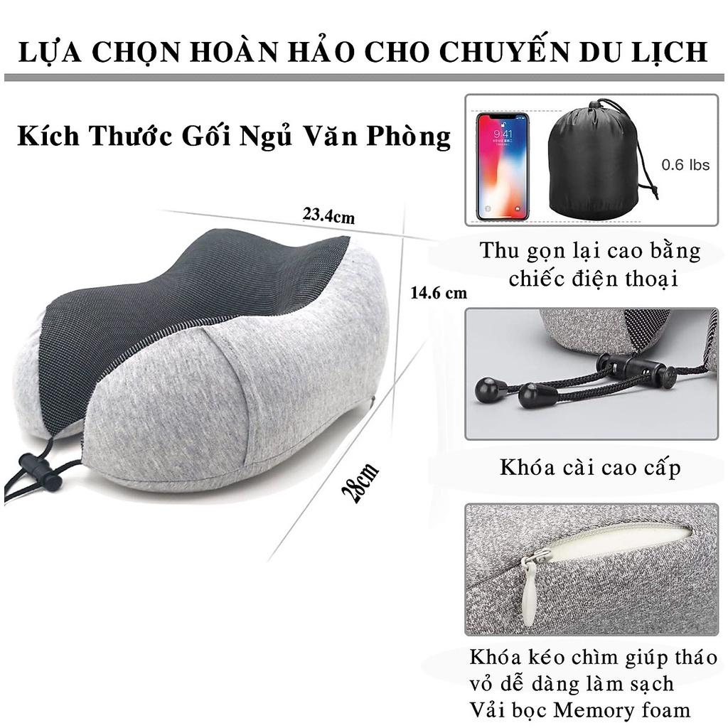 Gối Ngủ Văn Phòng Du Lịch Chữ U Tặng Kèm Bịt Mắt, Bịt Tai Chống Mỏi Chất Liệu Memory Foam - Hãng dododios