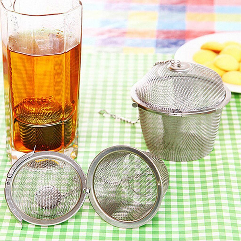 Stainless Steel Tea Infuser Filter Strainer Barrel Shape - Silver