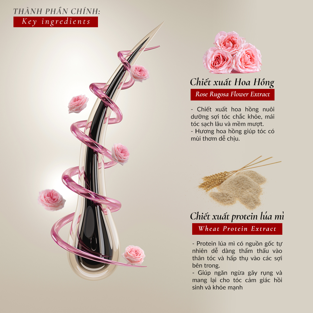 Dầu xả dưỡng tóc hoa hồng - Rose Repairing Conditioner 500ml