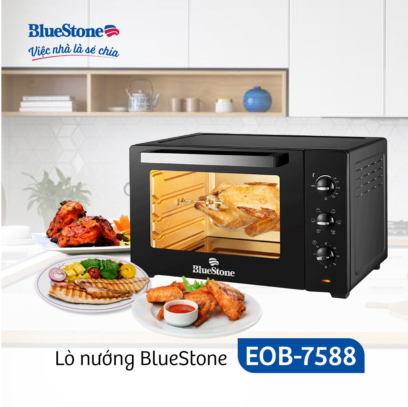 LÒ NƯỚNG BLUESTONE EOB-7588 ( Dúng tích 42 Lít)  - Hàng Chính hãng