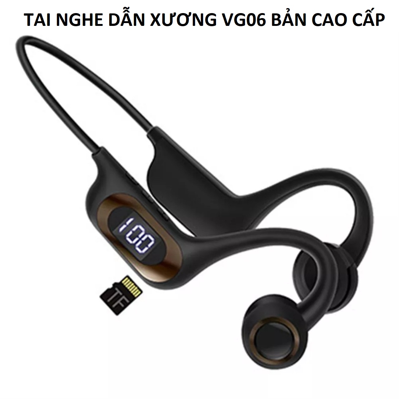 Tai Bluethooth VG06 công nghệ dẫn truyền âm thanh qua xương đeo không gây đau tai mẫu mới