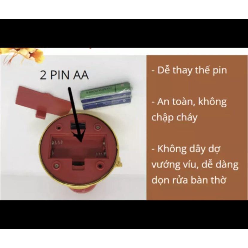 Đèn Thờ Cúng, Đèn Thờ Trang Trí Bàn Thờ Ngày Tết, Đèn Cầy Dùng Pin.