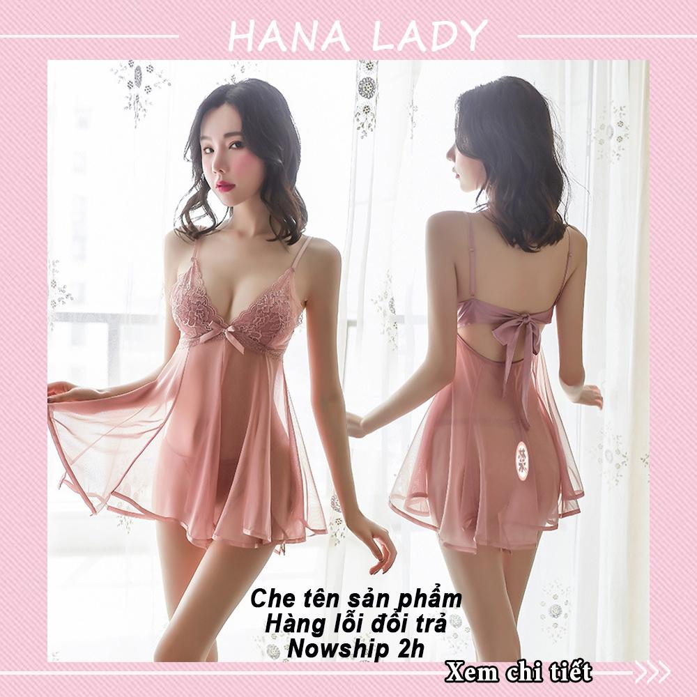 Váy ngủ 2 dây xuyên thấu sexy, đồ ngủ nữ quyến rũ gợi cảm VN448