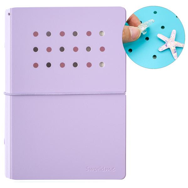 Sổ Còng Trang Trí A6 Bìa Cứng - 80 Trang 4 Lỗ - Sworld ST6188-PE - Purple