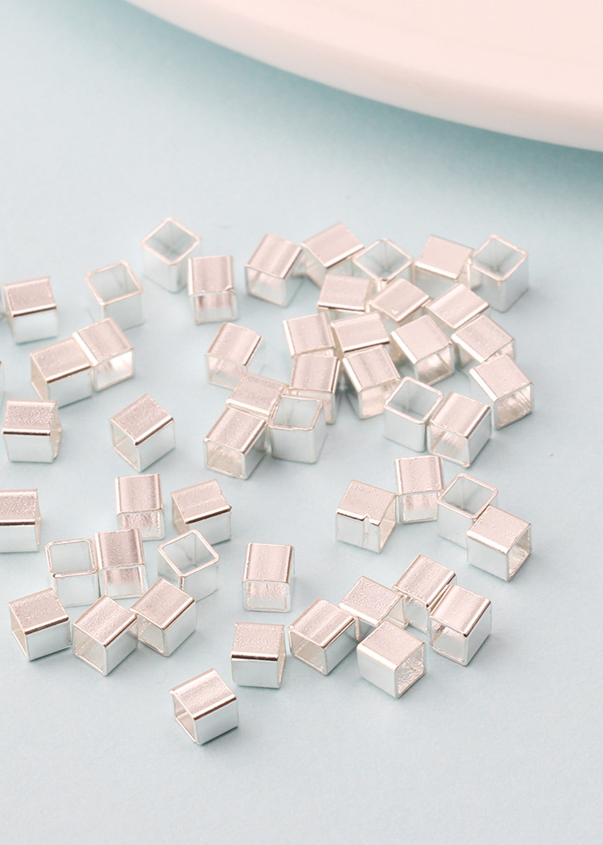 Combo charm bạc tách hạt hình vuông - Ngọc Quý Gemstones