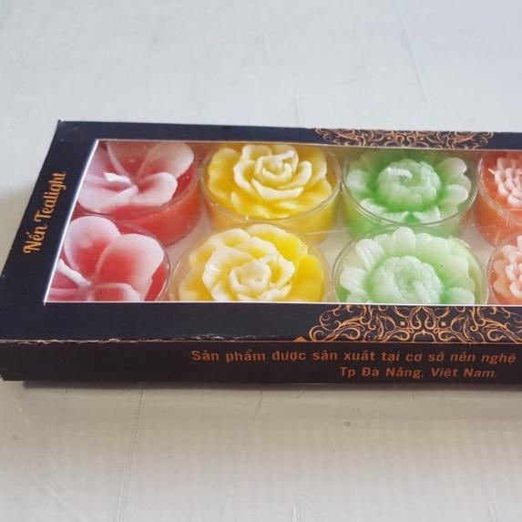 Hộp 10 nến tealight - tealight hoa hồng nhiều màu – đèn cầy trang trí cao cấp candle shop