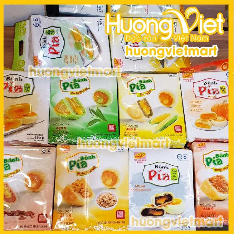 Bánh pía kim sa Tân Huê Viên trứng muối tan chảy 10 vị bánh pía Sóc Trăng mini, bánh kẹo ăn vặt