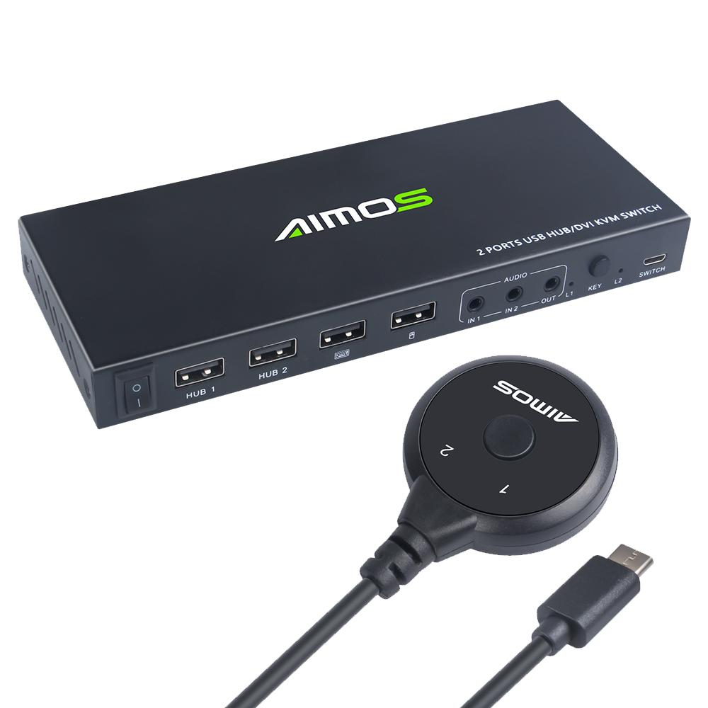 Công tắc DVI 2 trong 1 AIMOS 1920 * 1200 @ 60Hz / 2 USB2.0 HUB