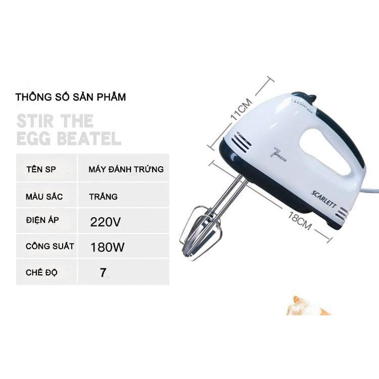 Máy Đánh Trứng Mini Cầm Tay 7 Tốc Độ Công Suất 180W