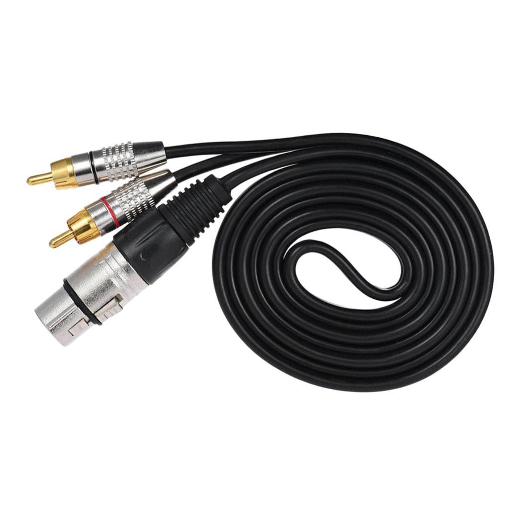 RCA Male to XLR Female Speaker Cable Y-Splitter Connector Adapter .0.0.3m