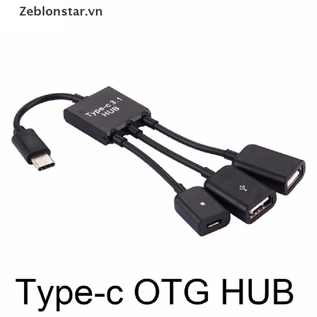 Bộ Chuyển Đổi USB-c 3.1 Sang USB 2.0 OTG 3 Trong 1 Chất Lượng Cao