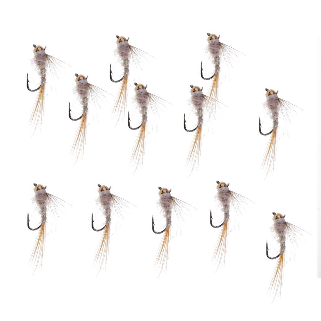 Fly Fishing Trout Flies Ribbed Ear Trout Wet Fly - Nymph with Brass Bead Head - One Dozen Wet Flies