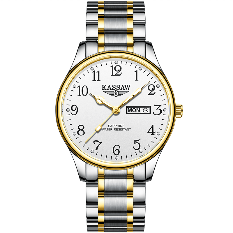 Đồng hồ nam hãng KASSAW K612-1 Kính sapphire ,chống xước,Chống nước 50m ,Bảo hành 24 tháng,dây kim loại ,máy ,Thiết kế đơn giản và sang trọng