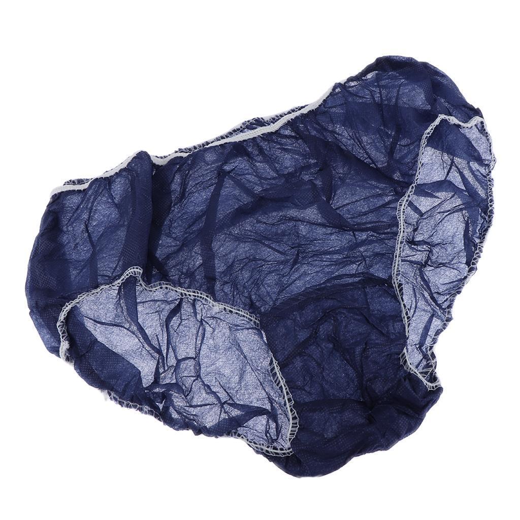 3x 50 Pieces Non-woven Disposable Panties Underwear for Travel - Extra Soft And Breathable, Plus Size – White/Navy