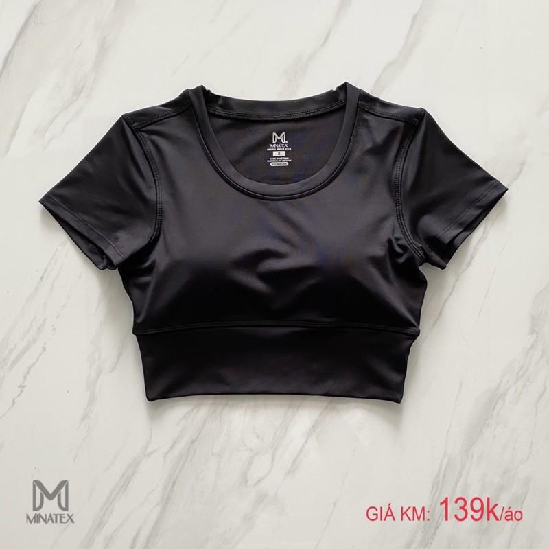 Aó tập gym yoga croptop kèm mút ngực Minatex (màu ngoài tươi đẹp hơn hình)