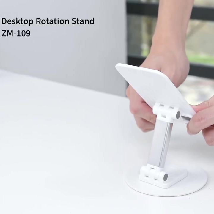 Giá đỡ kệ đỡ cho điện thoại xoay 360 độ hiệu WIWU Destop Rolation Stand ZM-109 - thay đổi chiều cao, xoay mọi góc độ, gấp gọn gàng khi không sử dụng - Hàng nhập khẩu