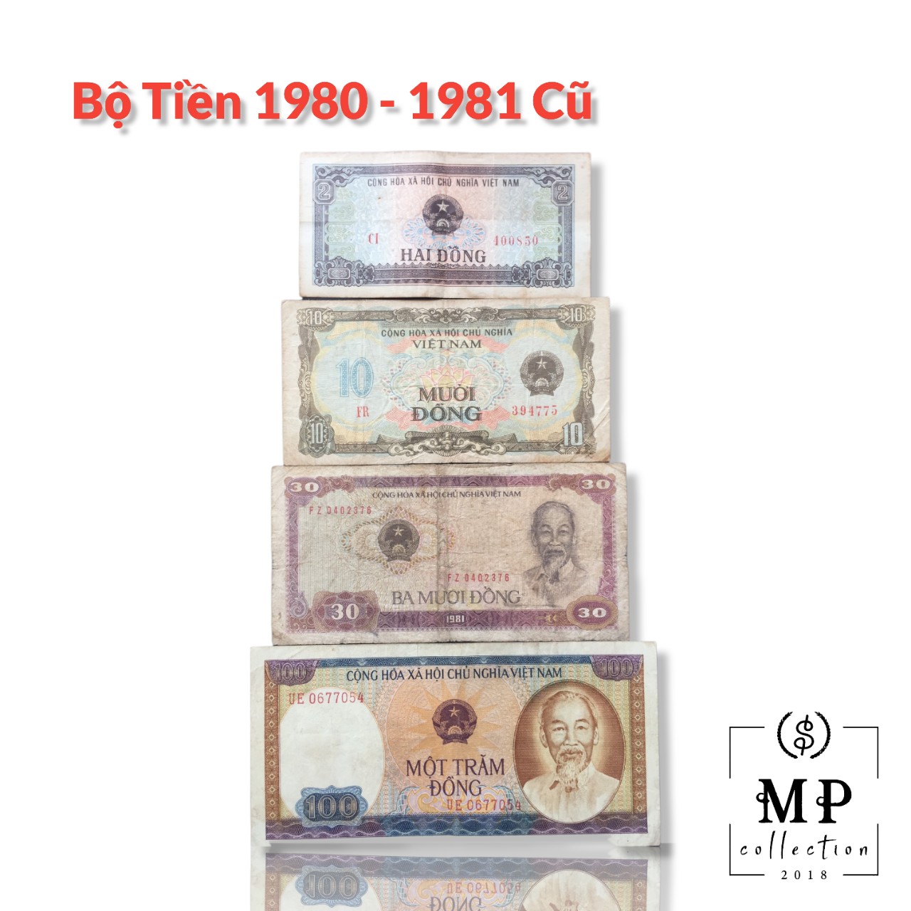 Bộ tiền cổ Việt Nam 4 tờ bao cấp năm 1980 - 1981