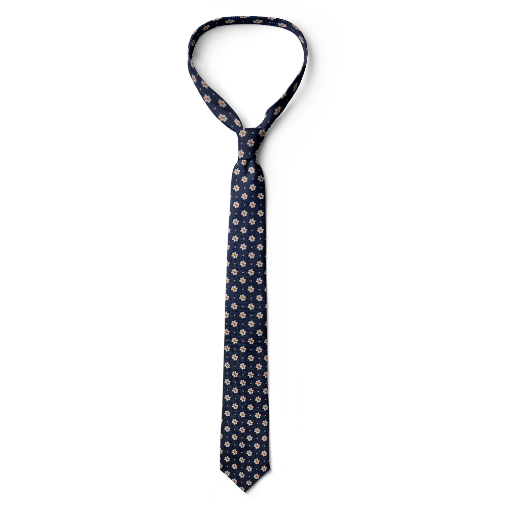 Cà vạt nam, cà vạt bản nhỏ, cà vạt 6cm-Cà vạt lẻ bản nhỏ 6cm màu xanh đen họa tiết