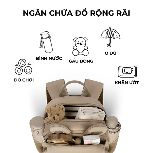 Balo cho bé mầm non Zoyzoii B38 Forest animal backpack hình động vật rừng dễ thương, siêu nhẹ, đeo êm ái - Hàng chính hãng