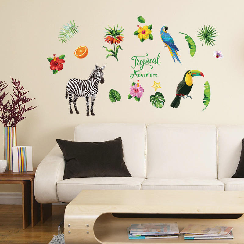 Decal dán tường Tropical Adventure Ngựa Vằn SK7169