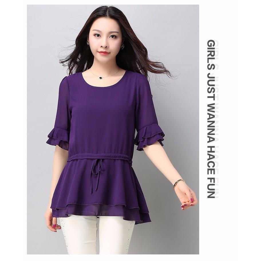 áo voan tay lỡ thắt eo cao cấp tk96n (thoi trang anitagreen)