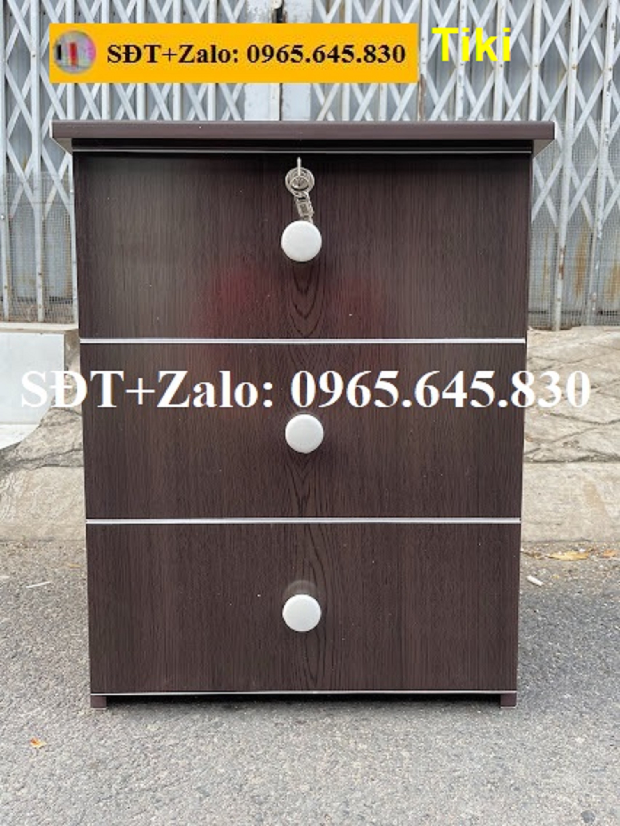 Tủ, Kệ Đầu Giường Nhựa Đài Loan Cao 53cm Ngang 42cm Sâu 32cm Màu Sồi Đen 946