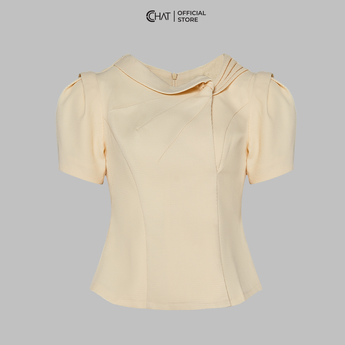 Áo Kiểu Nữ  Dáng Peplum Xếp Ngực Chất Tuytsi Cao Cấp Mềm Mịn 53ANS2005PT