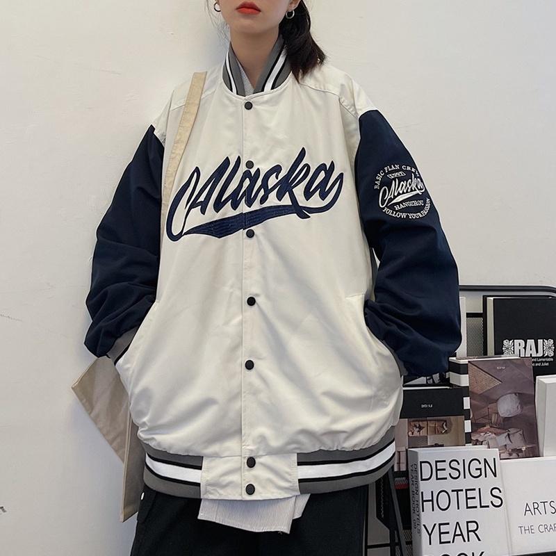 Áo bomber jacket dù 2 lớp khoác nam nữ unisex gió cúc bấm form rộng local brand ulzzang phong cách hàn quốc đep ALASKA