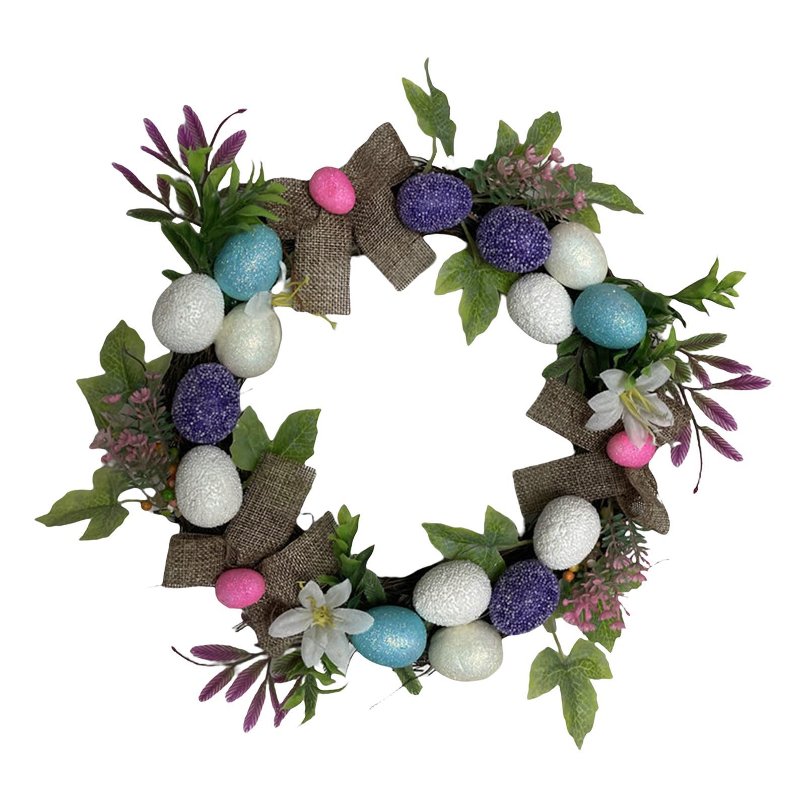 Artificial flower wreath front door rattan wreath M