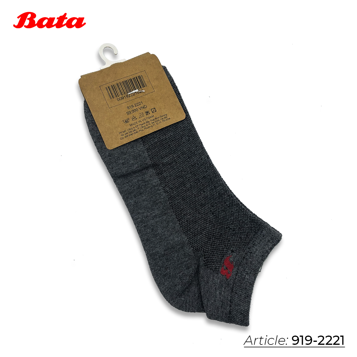 Tất cotton nam nữThương hiệu Bata Màu Xám nhạt 919-2221