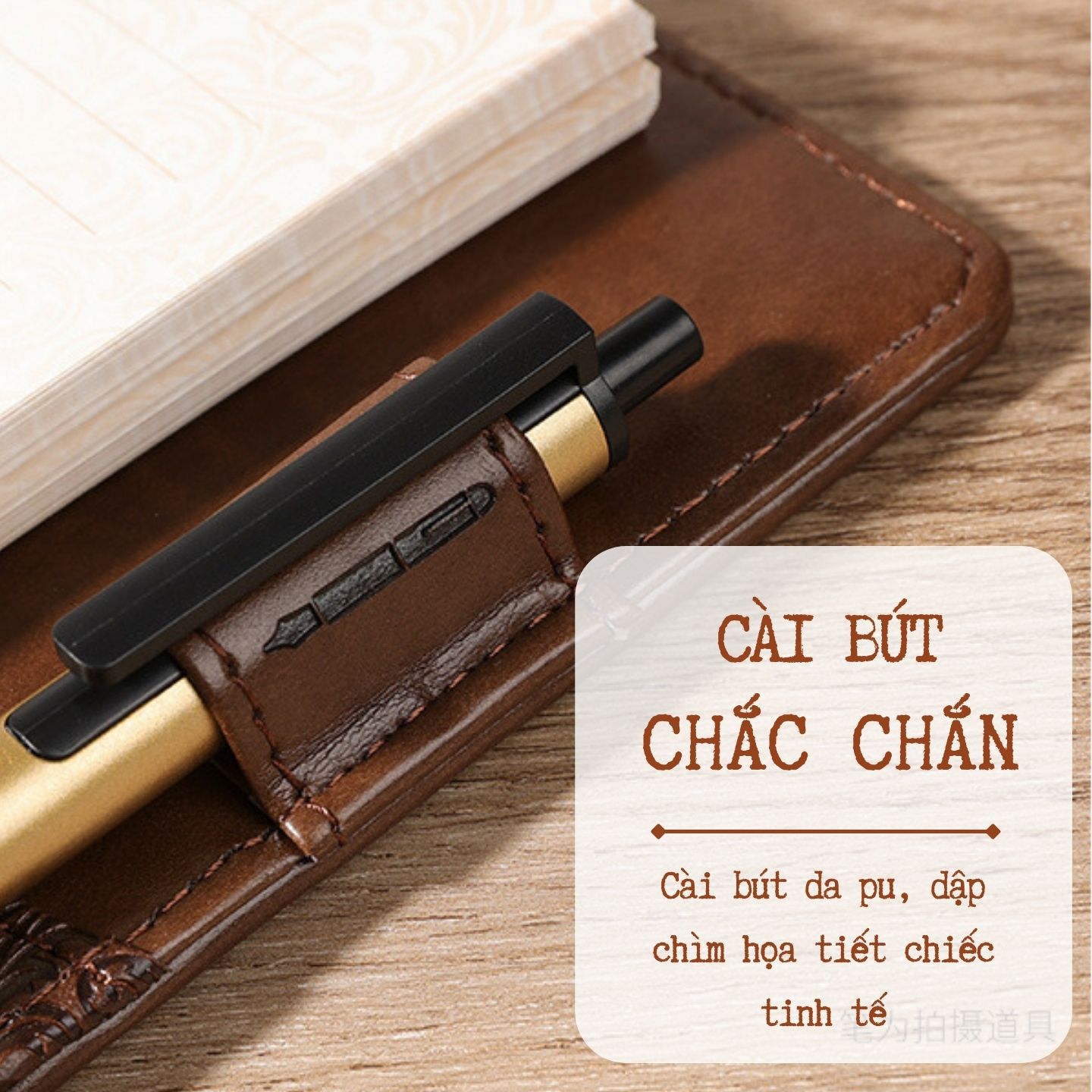 Sổ còng A5 bìa da cao cấp phong cách cổ điển vintage có khóa số tiện dụng