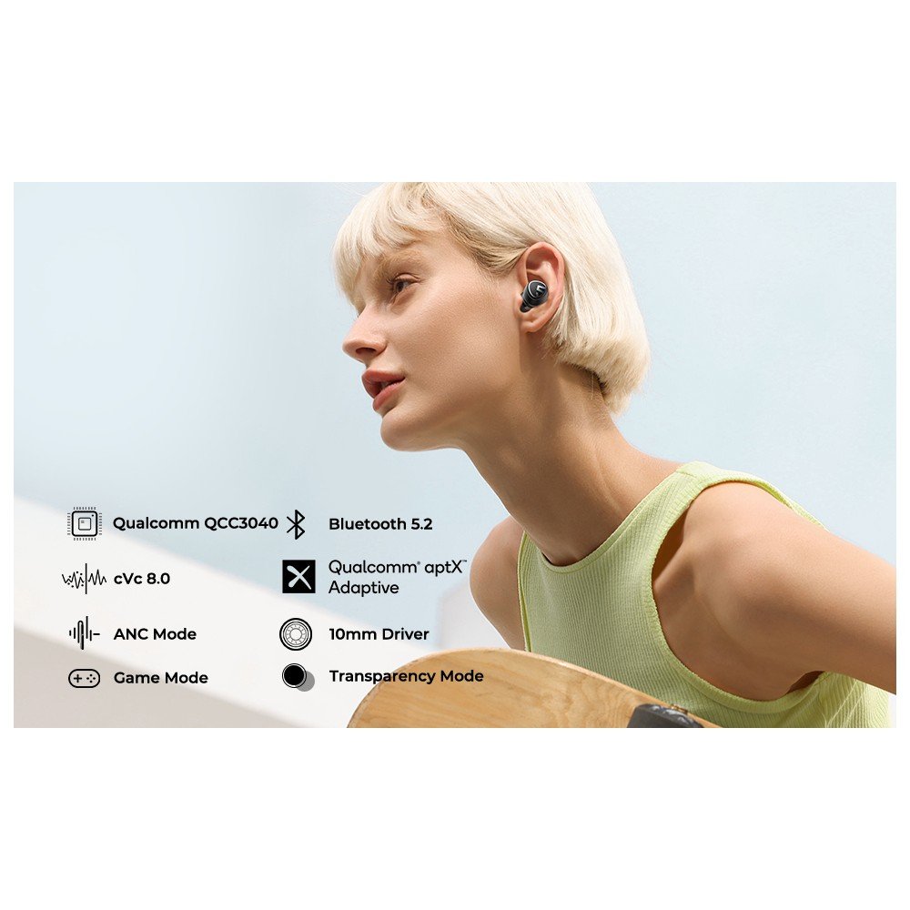 Tai Nghe Bluetooth 5.2 Soundpeats Mini Pro ️ Chống ồn chủ động (ANC) + Xuyên Âm ️ Game Mode ️ Chip QCC3040 ️ - Hàng nhập khẩu