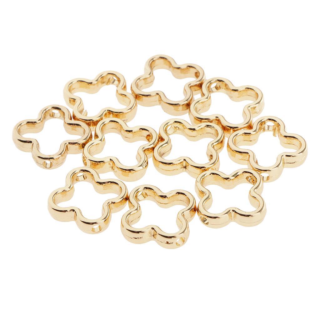 10 Pieces Metal Geometric Hollow Charms Pendant for DIY Earrings Flower