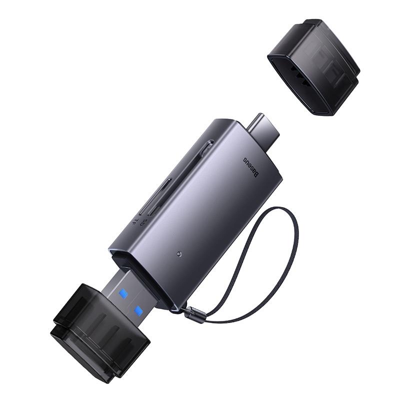 Đầu Đọc Thẻ Nhớ Đa Năng Tốc Độ Cao Baseus Lite Series USB-A & Type-C to SD/TF Card Reader